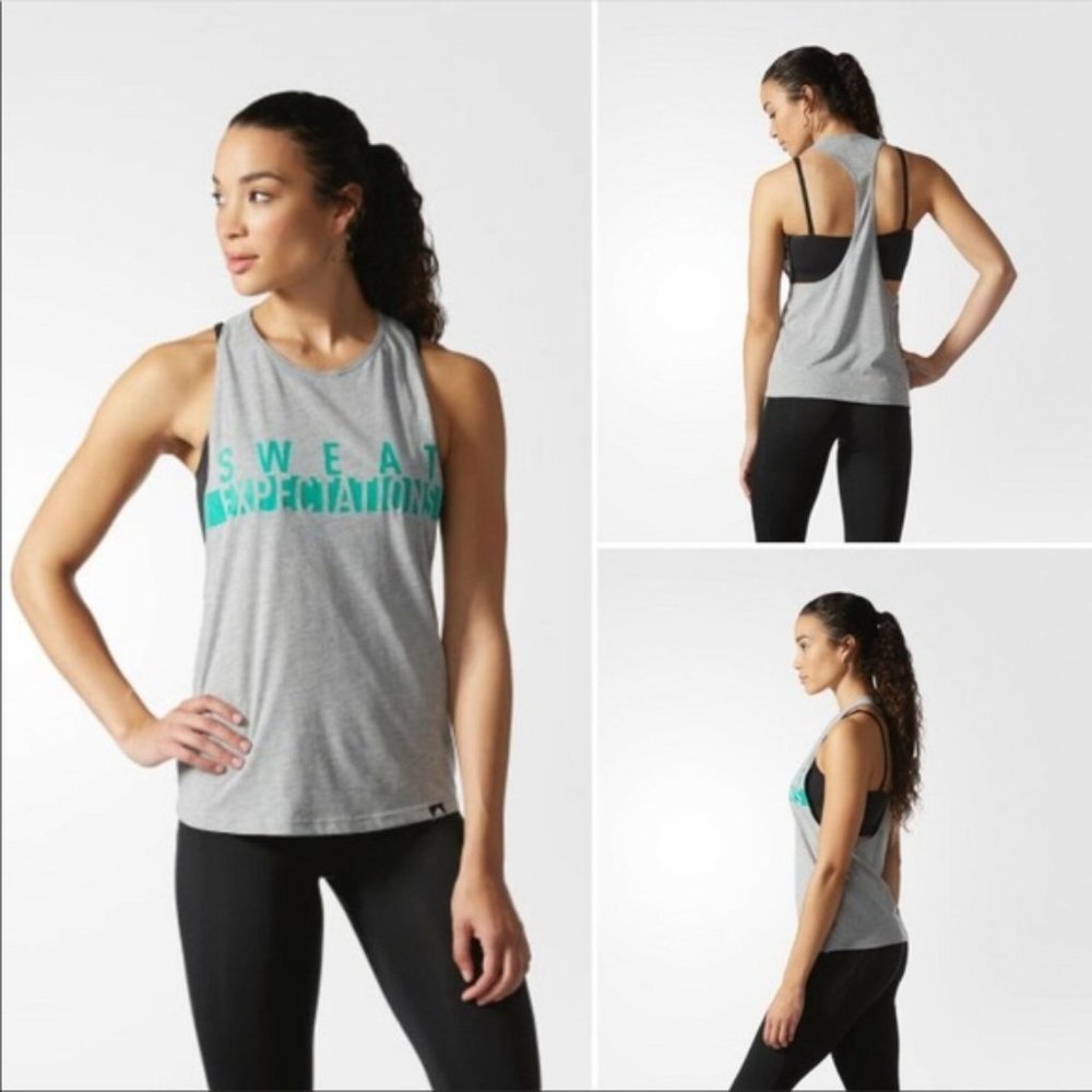Adidas climalite tank small grey/green XL